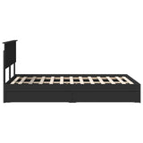 Storage Bed with Headboard Black 135 x 190 cm Engineered Wood 3408467