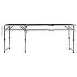 Foldable Camping Table Grey Aluminium 180x60 cm 48175