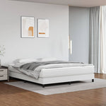 ZNTS Bed Frame without Mattress White Super King Faux Leather 3121186