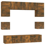 8 Piece TV Cabinet Set Smoked Oak Engineered Wood 3114411