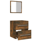 Bathroom Cabinet with Mirror Smoked Oak 41x38.5x48 cm Engineered Wood 820469
