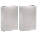 Garden Planter 2 pcs Silver 40 x 20 x 75 cm Stainless Steel 8005437