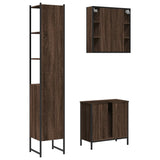 ZNTS 3 Piece Bathroom Cabinet Set Brown Oak Engineered Wood 3214744