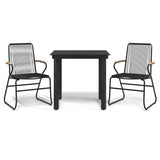 3 Piece Garden Dining Set Black PVC Rattan 3099209