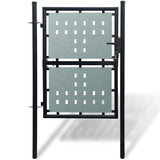 Black Single Door Fence Gate 100x125 cm 141686