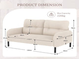 GOMYWAY corduroy fabric, comfortable monochrome double sofa, suitable for living rooms and bedrooms W2678P422254