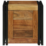 Storage Box Brown and Black 40 x 40 x 40 cm Solid Acacia Wood 4016750