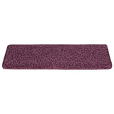 Stair Mats 15 pcs 65x21x4 cm Dark Purple Rectangular Edge 326205