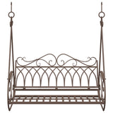 Swing Bench Steel 112 x 60 x 126.5 cm Antique Brown 42038696