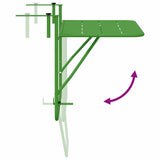 Hanging Balcony Table Folding Green 60 x 39 x 65 cm Steel 42008077