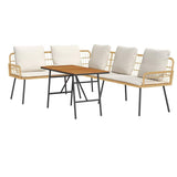 Garden Sofa Set 2 pcs Natural Poly Rattan 3328653