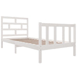 3101334 Bed Frame without Mattress White Solid Wood 90x200 cm