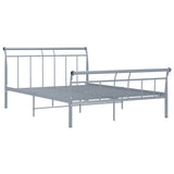 Bed Frame without Mattress Grey Metal 140x200 cm 325041