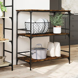 Kitchen Trolley Smoked Oak 100.5x50x105 cm Engineered Wood 842333