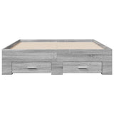 Bed Frame with Drawers without Mattress Grey Sonoma 120x190 cm Small Double 3280417