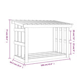 Firewood Rack White 108x64.5x77 cm Solid Wood Pine 822433