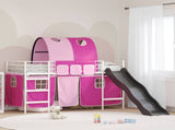 Kids'Loft Bed Frame White and Pink 75 x 190 cm Metal 42020864