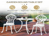 3 Pcs Aluminium Bistro Set Garden Furniture Dining Table Chairs Antique Outdoor Seat Patio Seater T3398P322100