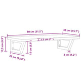 Basin Shelf Wall Mounted Steel and Solid Wood Beech 3302367