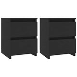Bedside Cabinet Set of 2 Black Engineered wood 30x30x40 cm 800516
