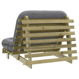 Futon Sofa Bed with Mattress 100x206x11 cm Impregnated Wood Pine 846770