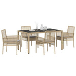Garden Dining Set 5 pcs Beige Poly rattan 3334881