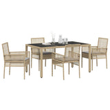 Garden Dining Set 5 pcs Beige Poly rattan 3334881
