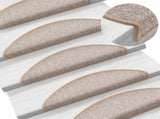 Stair Mats 10 pcs 56x17x3 cm Light Brown Half Round 149739