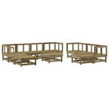 ZNTS 11 Piece Garden Lounge Set Impregnated Wood Pine 3186416