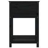 Planter with Shelf Black 54x54x81 cm Solid Wood Pine 823777