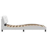 Bed Frame with LED without Mattress "Hvar" White 100x200 cm 3213914
