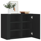 Wall Cabinet Black 75x35x60 cm Engineered Wood 848424