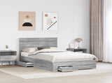 Bed Frame with Drawer Grey Sonoma 120 x 200 cm Engineered Wood 3409681