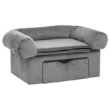 Dog Sofa with Drawer Grey 75x50x38 cm Plush 171076