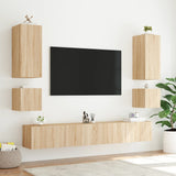 TV Wall Cabinets with LED Lights 2 pcs Sonoma Oak 40.5x35x40 cm 837251