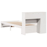 Bookcase Bed without Mattress White 90x200cm Solid Wood Pine 3322374