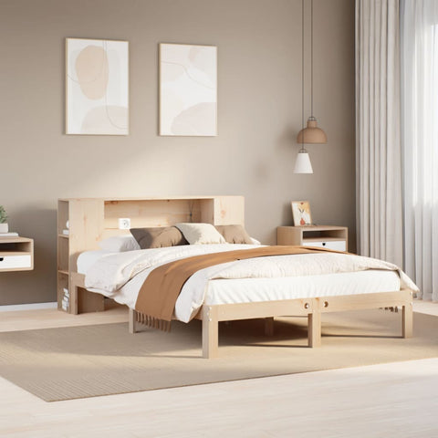 Bookcase Bed without Mattress 140x200cm Solid Wood Pine 3322515