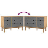 Drawer Cabinet OTTA Brown&Grey 111x43x73.5cm Solid Wood Pine 348586