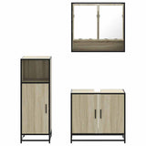 ZNTS 3 Piece Bathroom Furniture Set Sonoma Oak Engineered Wood 3300976