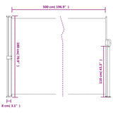 ZNTS Retractable Side Awning Taupe 180x500 cm 4004454