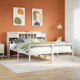 Bookcase Bed without Mattress White 180x200 cm Super King Solid Wood Pine 3322062