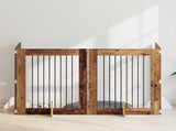 Dog Gate with Stands 4 pcs Old Wood 80 x 100 cm Engineered Wood 892047