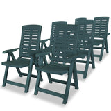 Reclining Folding Chairs 6 pcs Plastic Green 275070