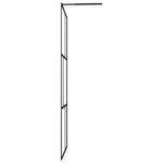 Walk-in Shower Wall with Tempered Glass Black 100x195 cm 149154