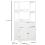 Bathroom Floor Cabinet, Free Standing Kitchen Cupboard with Shelves, Drawer and Doors, Storage T3398P342223