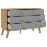 Drawer Cabinet OLDEN Grey and Brown Solid Wood Pine 358592