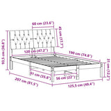 Bed Frame with Upholstered Headboard Brown 120 x 190 cm 878836