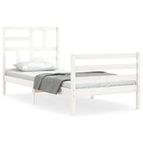 Bed Frame without Mattress White 90x200 cm Solid Wood 3194882
