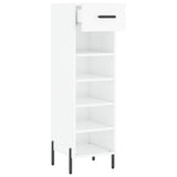 Shoe Cabinet High Gloss White 30x35x105 cm Engineered Wood 829686