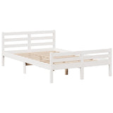 ZNTS Bookcase Bed without Mattress White 120x200cm Solid Wood Pine 3322262